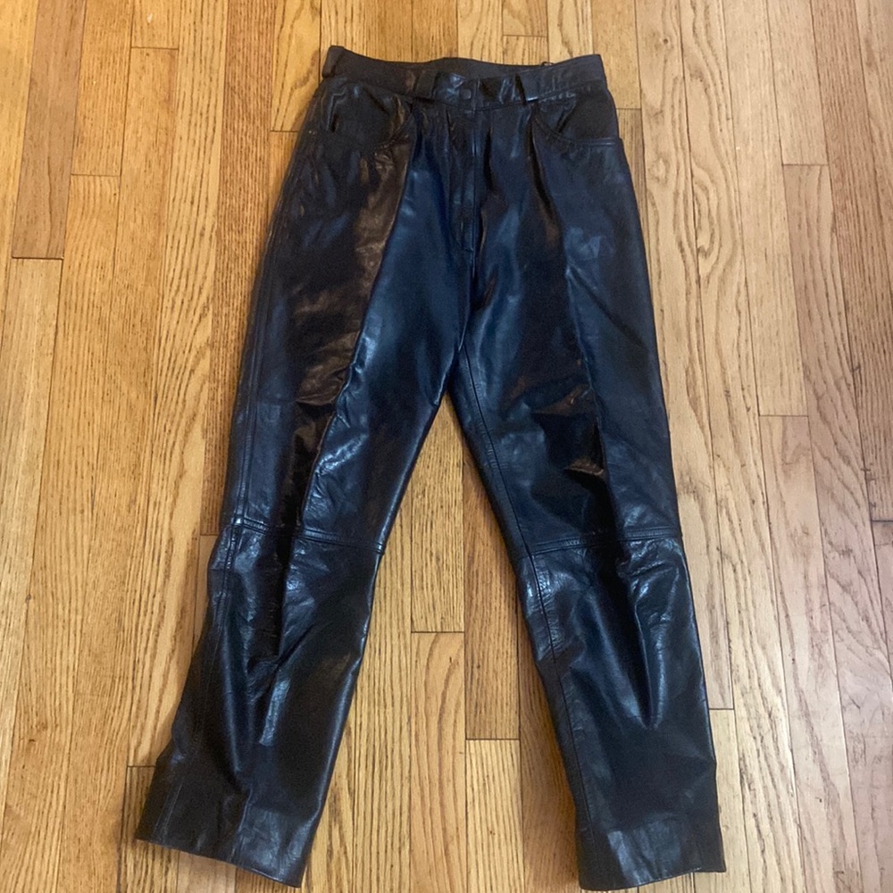 Georgetown Leather Pleated Pants Womans sz 8